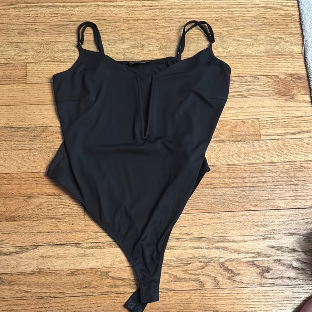 Forever 21 Black Bodysuit V Plunge